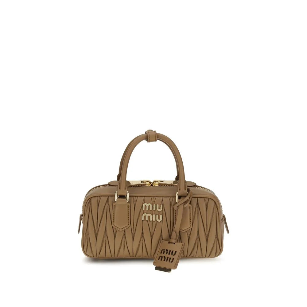 Miu Miu Beige Calf Leather Bos Taurus Handbag