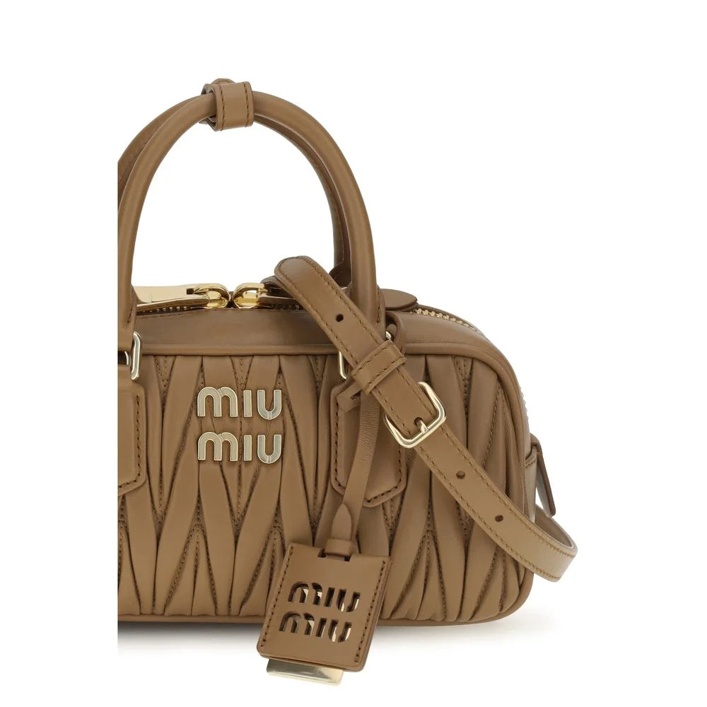Miu Miu Beige Calf Leather Bos Taurus Handbag