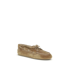 Miu Miu Beige Calf Leather Bos Taurus Slip-On Loafers - EU37.5/US7.5