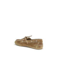 Miu Miu Beige Calf Leather Bos Taurus Slip-On Loafers - EU37.5/US7.5