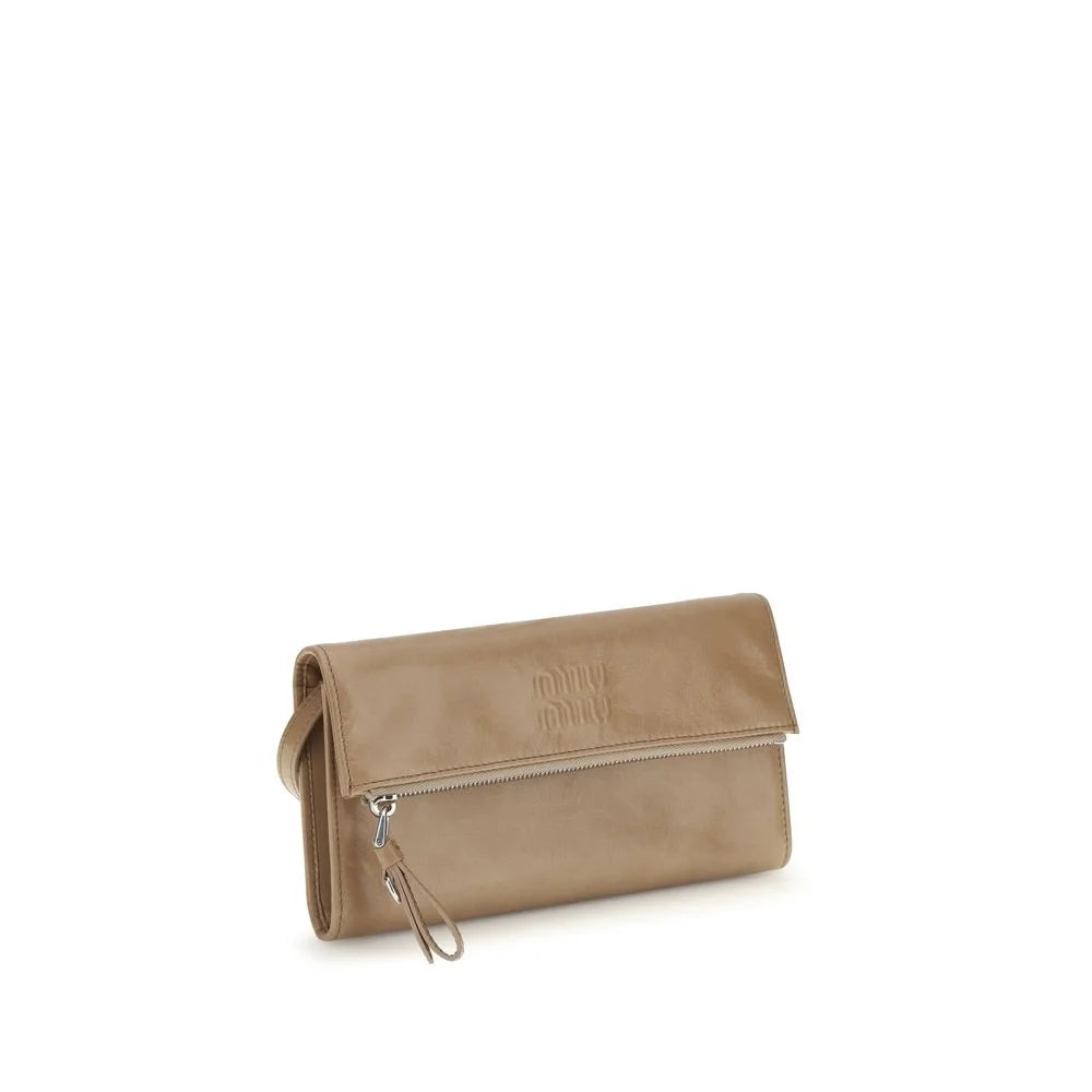 Miu Miu beige kalveskinds Bos Taurus tegnebog