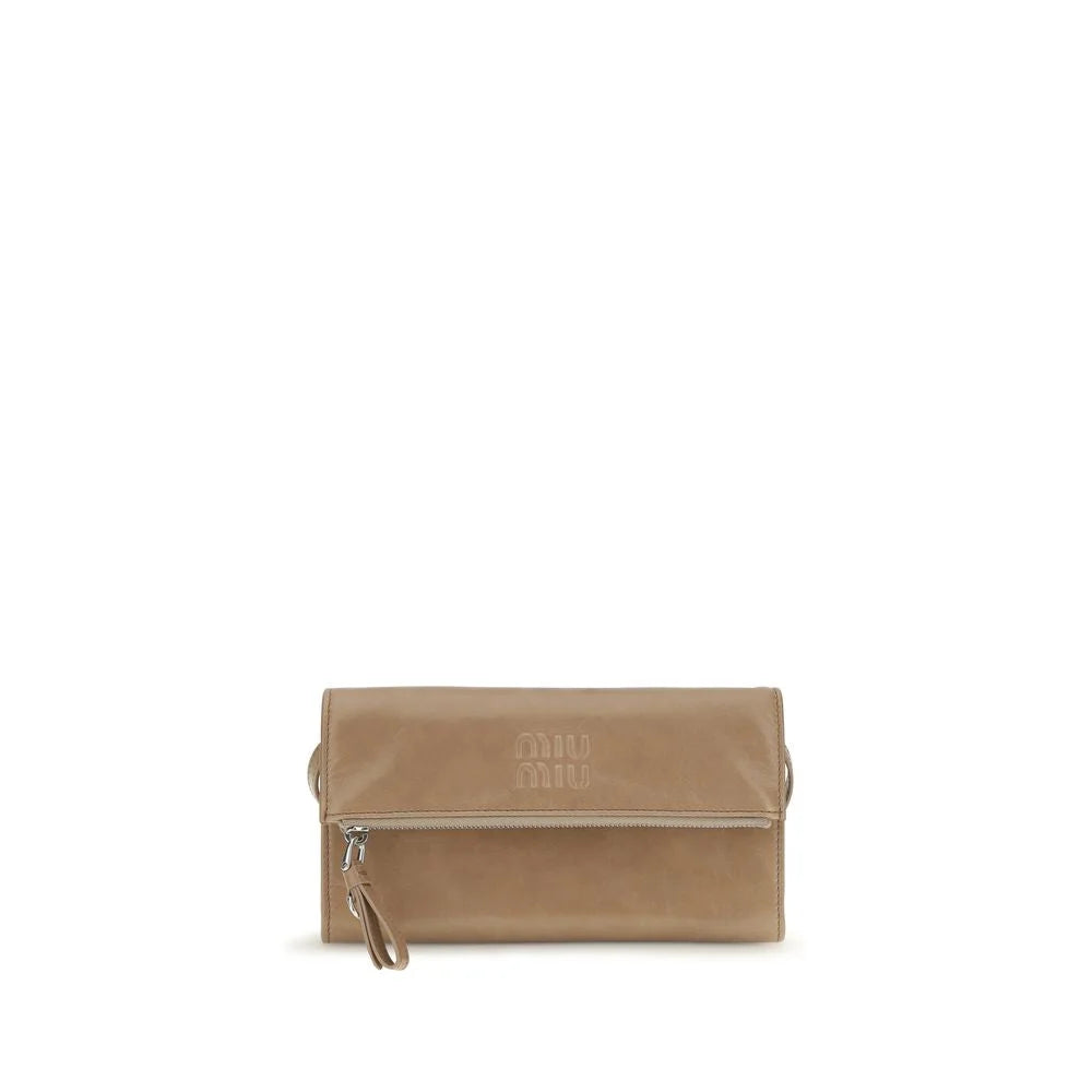 Miu Miu beige kalveskinds Bos Taurus tegnebog