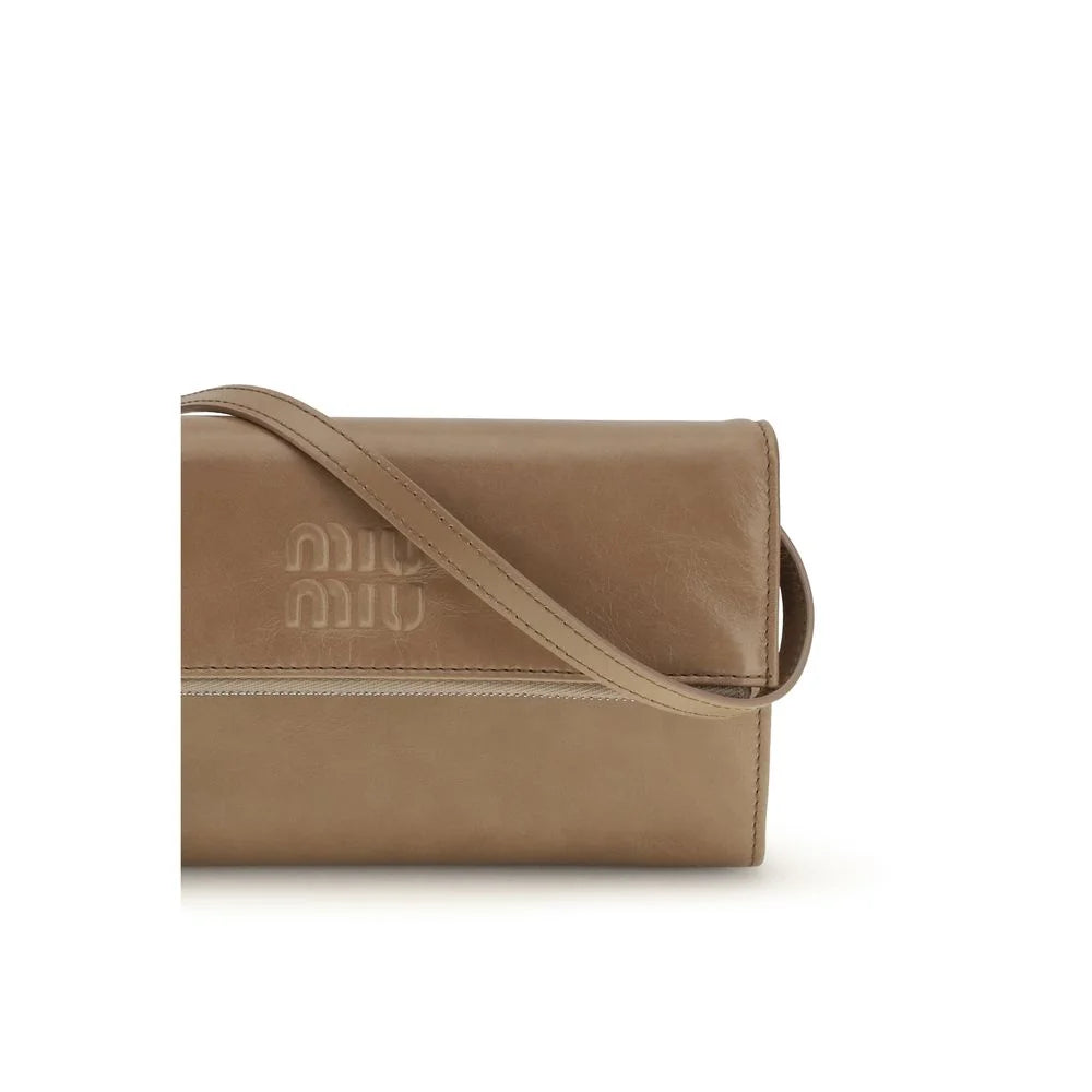 Miu Miu beige kalveskinds Bos Taurus tegnebog
