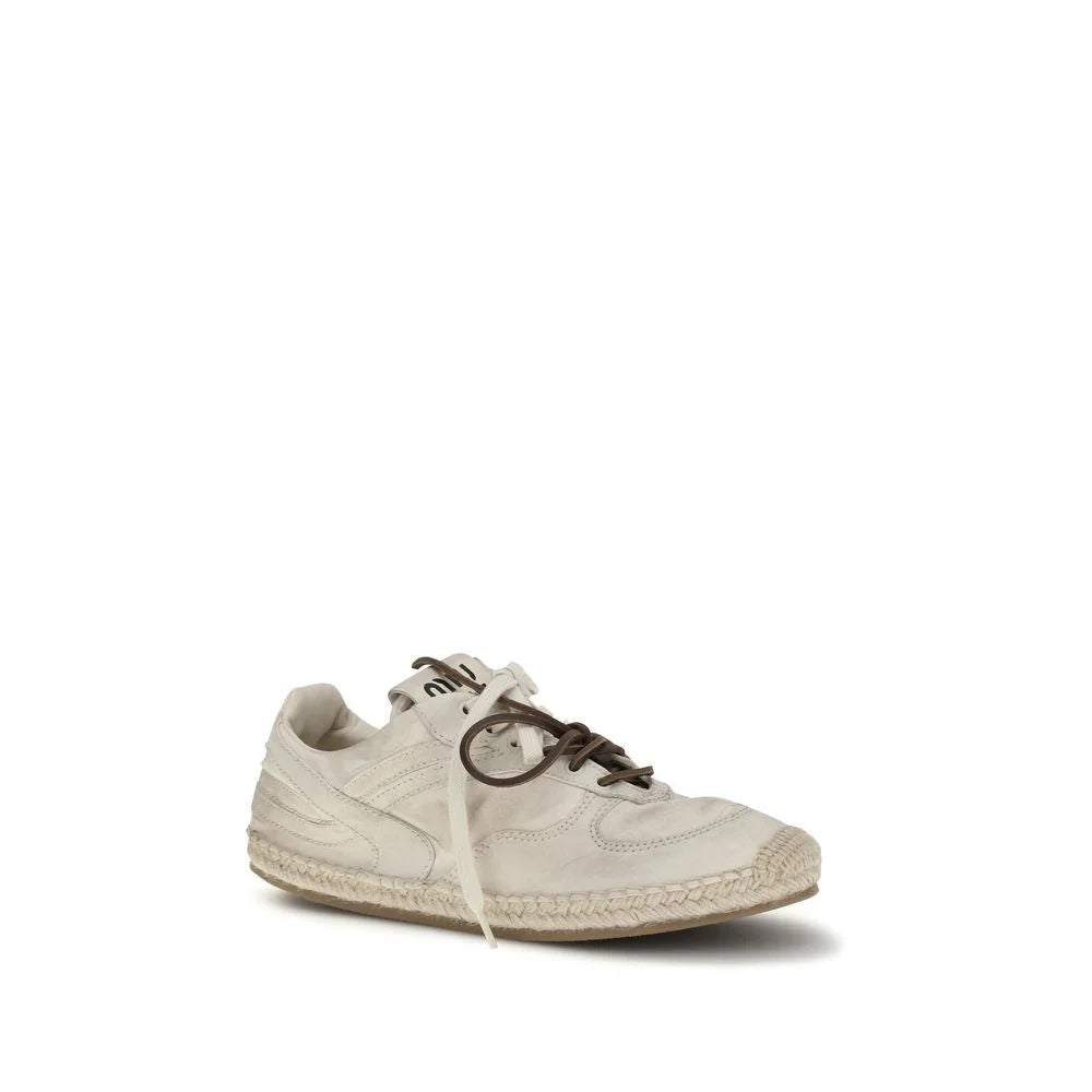 Miu Miu Beige Cotton Platform Sneakers - EU41/US11