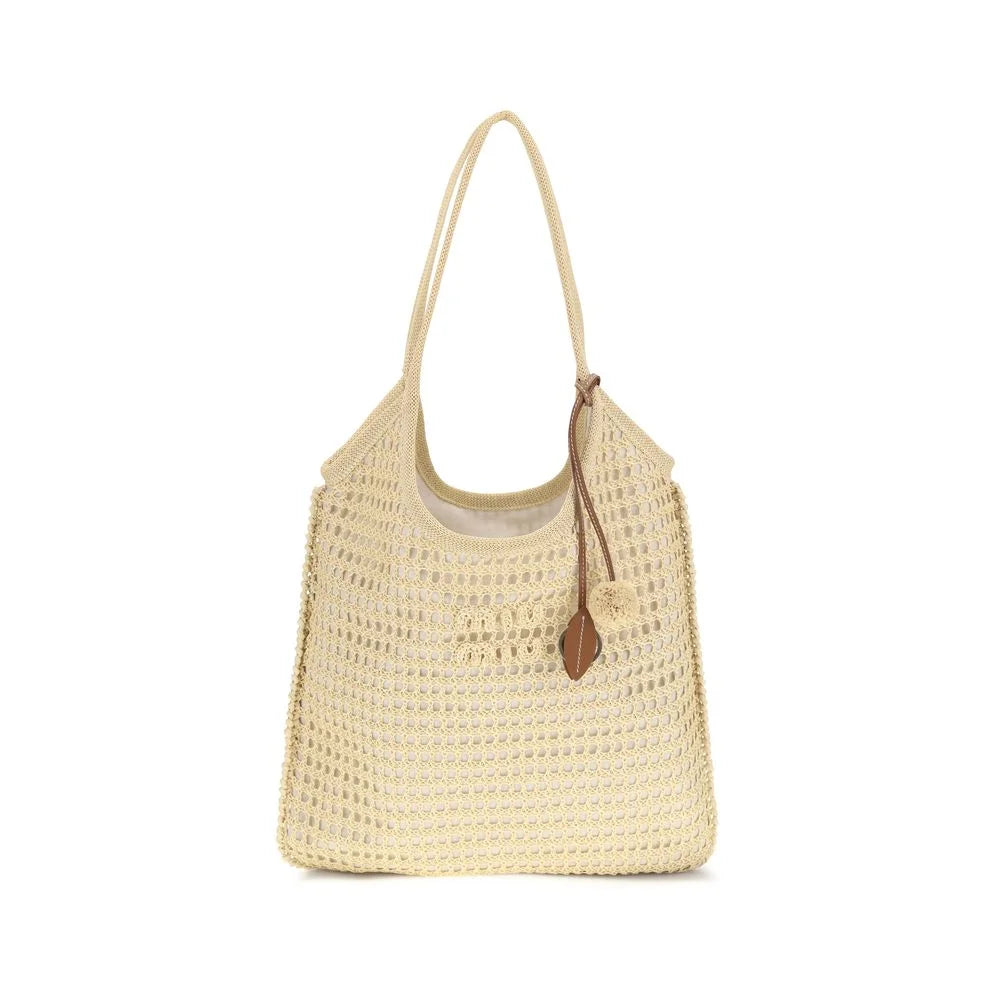 Miu Miu Beige Cotton Shoulder Bag