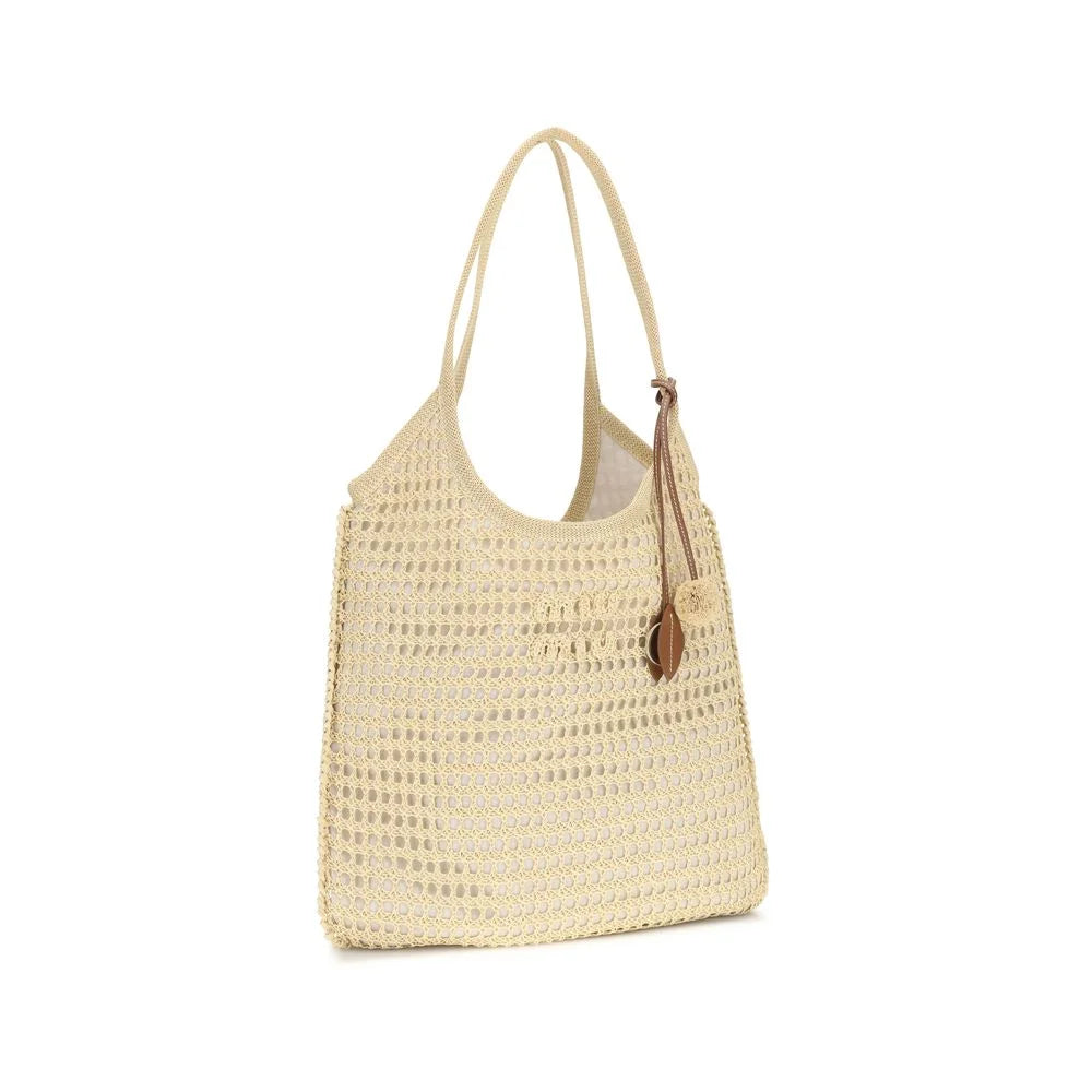 Miu Miu Beige Cotton Shoulder Bag