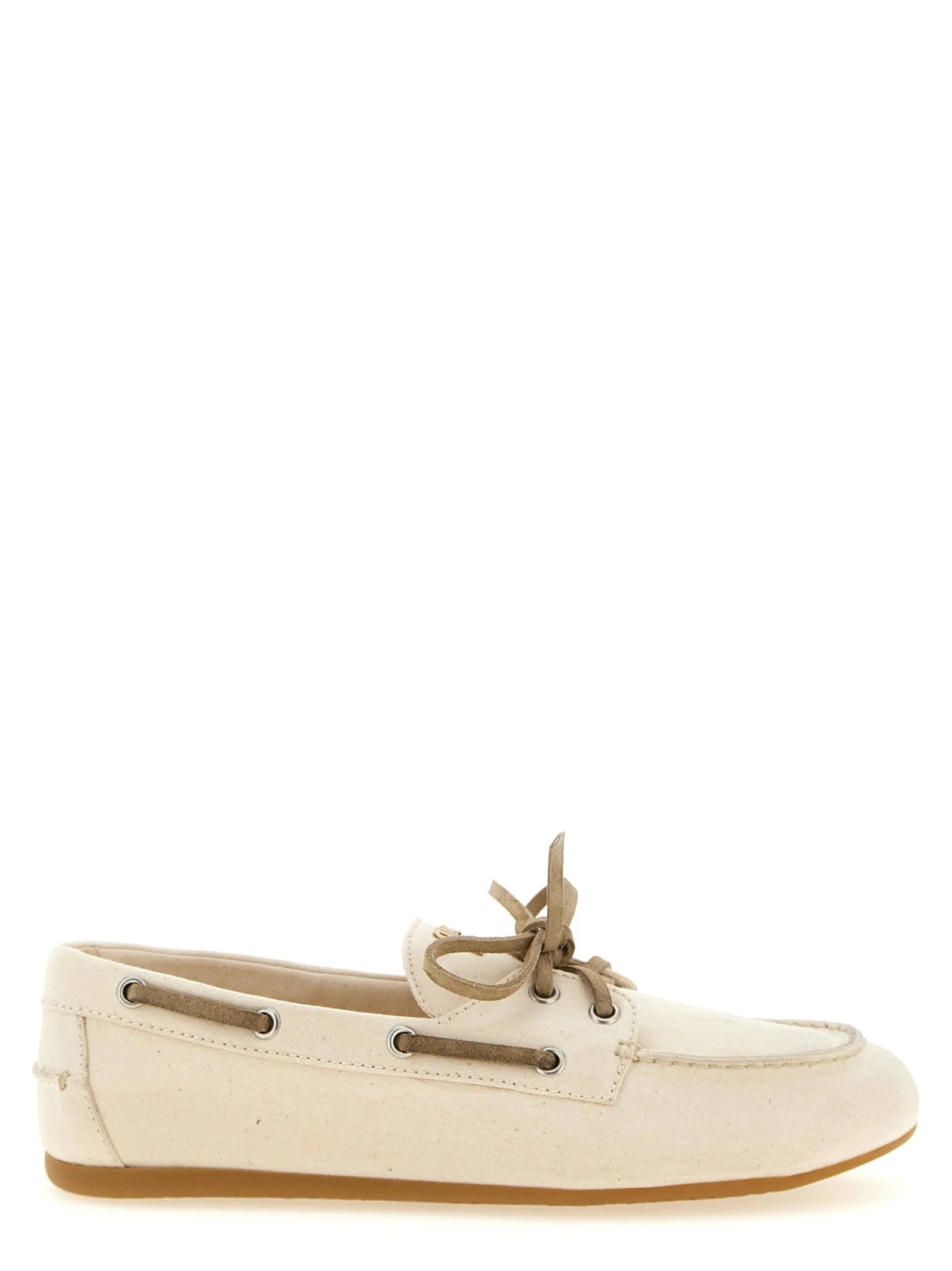 Miu Miu Beige Cotton Slip-On Loafers - EU40/US10