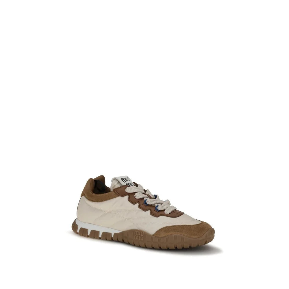Miu Miu Beige Polyamid Atletiske Sneakers