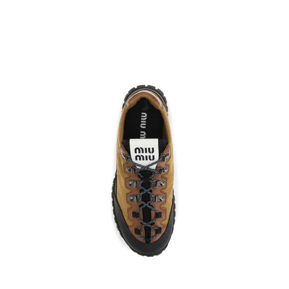 Miu Miu Beige Polyamide Athletic Sneakers
