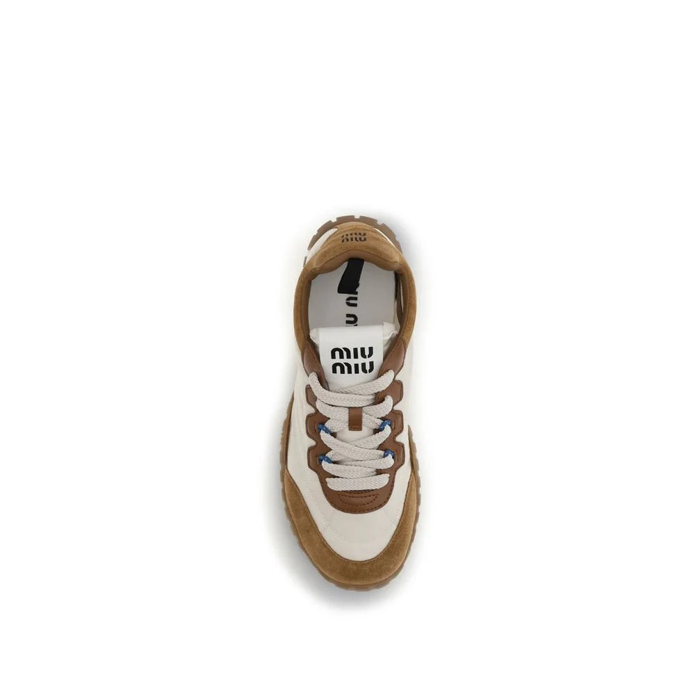 Miu Miu Beige Polyamid Atletiske Sneakers