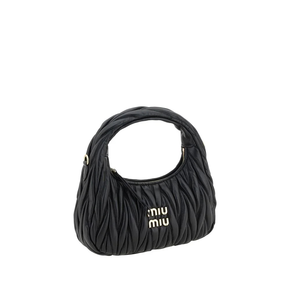 Miu Miu Black Calf Leather Bos Taurus Handbag