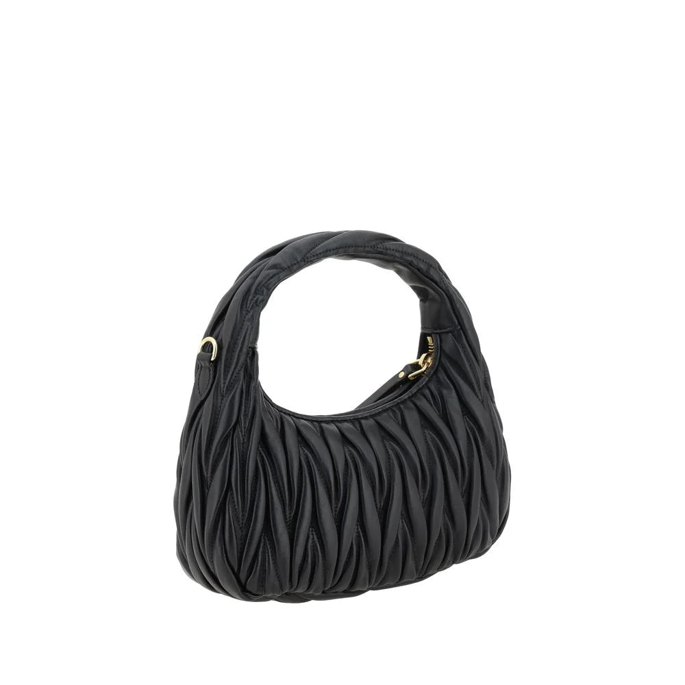 Miu Miu Black Calf Leather Bos Taurus Handbag