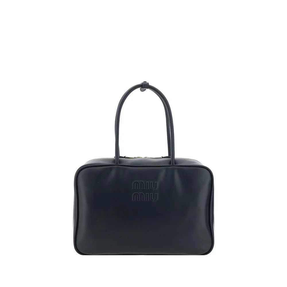 Miu Miu Black Calf Leather Bos Taurus Handbag