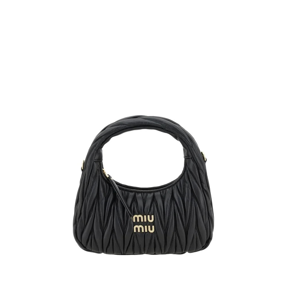 Miu Miu Black Calf Leather Bos Taurus Handbag