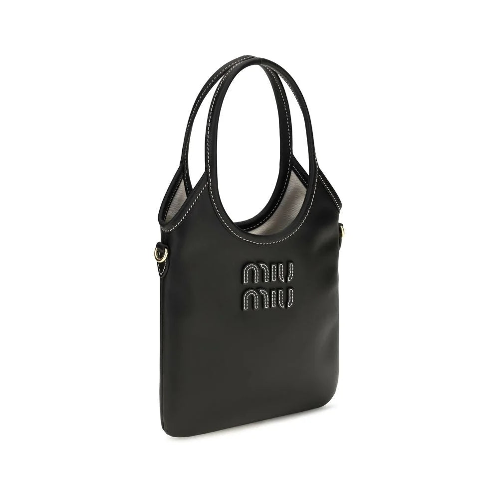 Miu Miu Black Calf Leather Bos Taurus Handbag