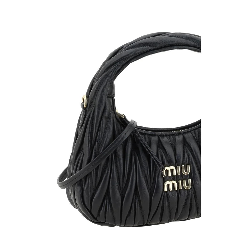 Miu Miu Black Calf Leather Bos Taurus Handbag