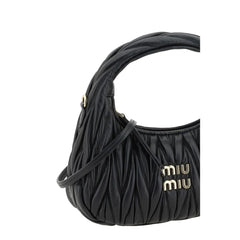Miu Miu Black Calf Leather Bos Taurus Handbag