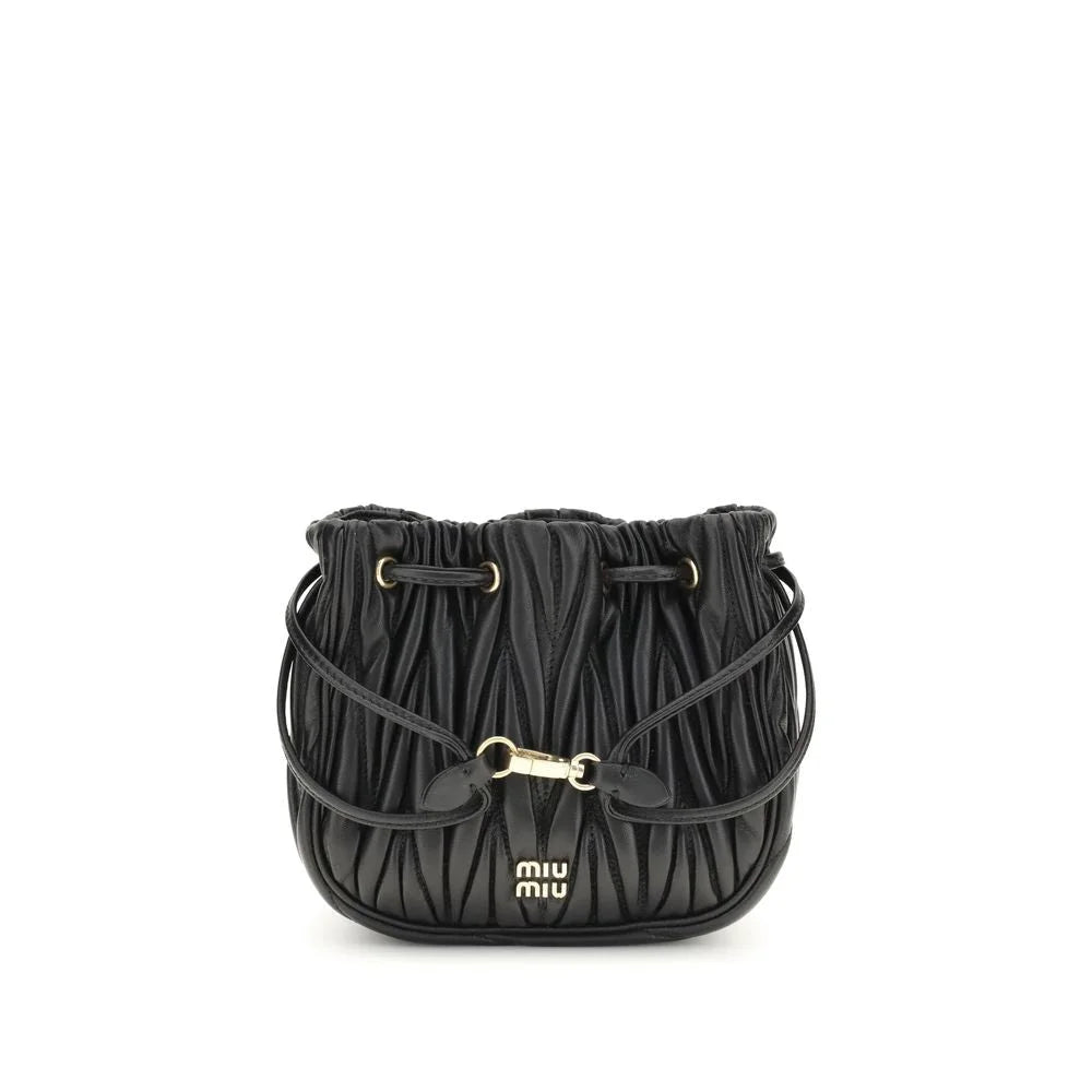 Miu Miu Black Calf Leather Bos Taurus Wallet