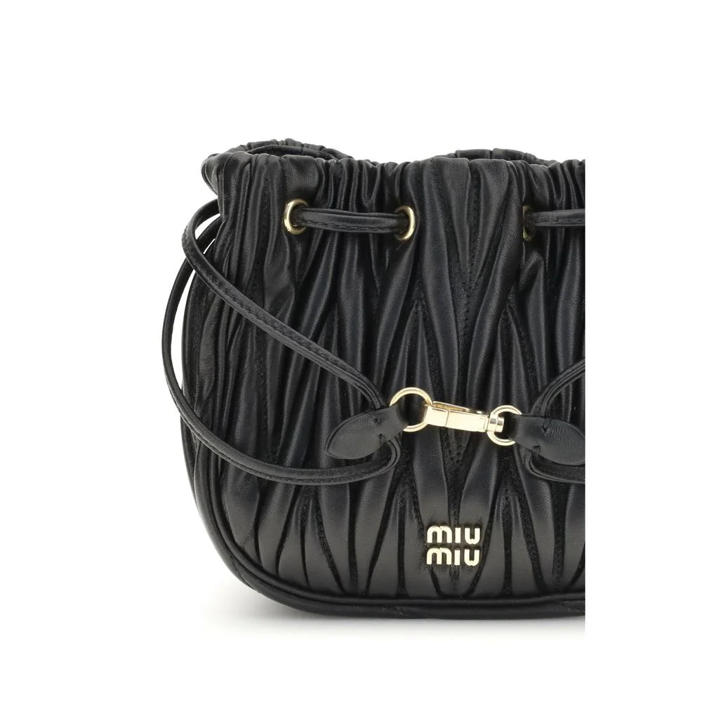 Miu Miu Black Calf Leather Bos Taurus Wallet