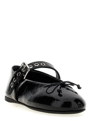 Miu Miu Black Calfskin Ballet Flats