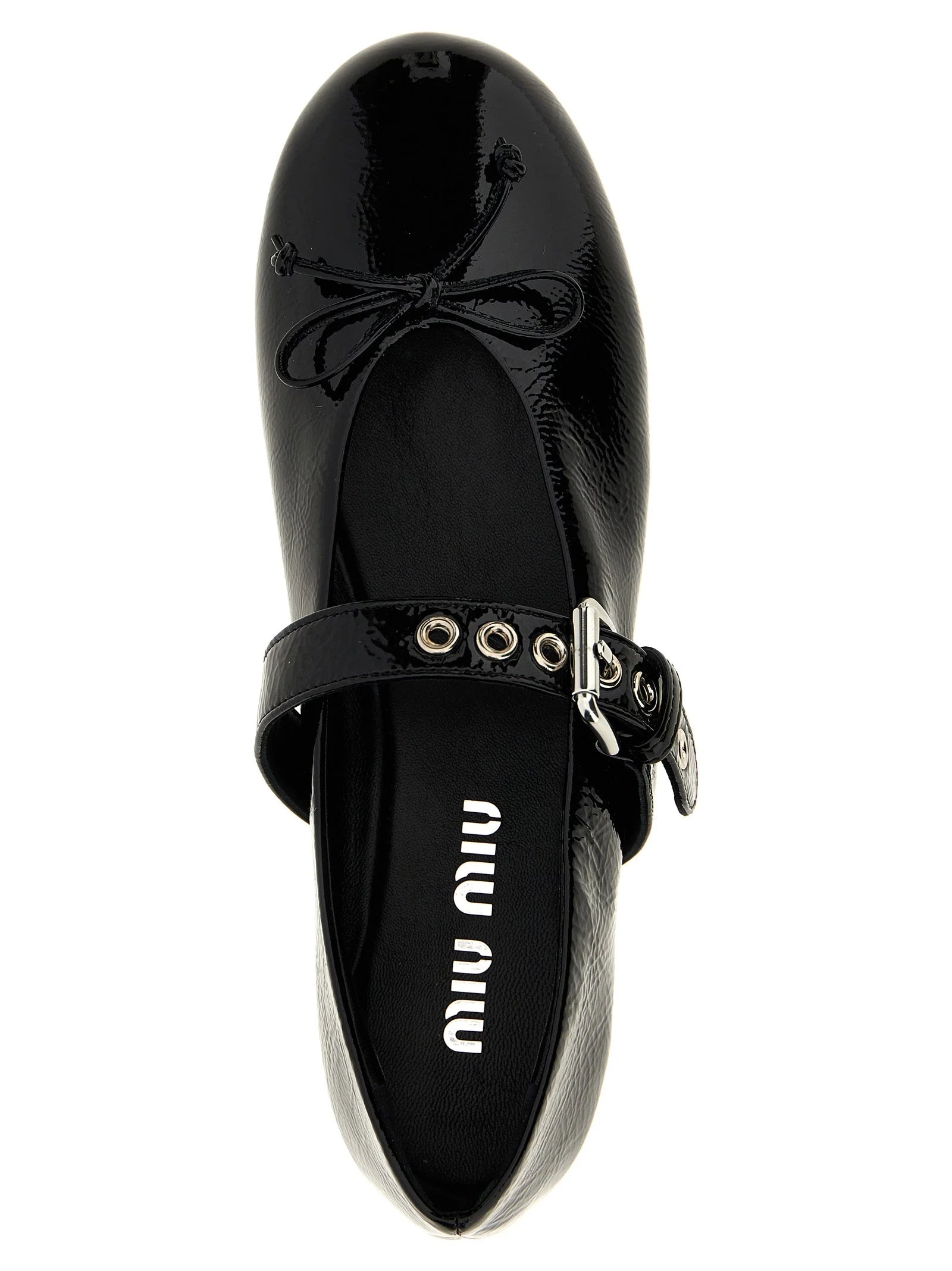 Miu Miu Black Calfskin Ballet Flats