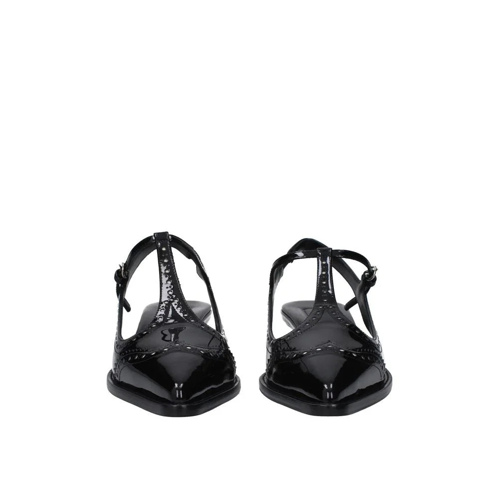 Miu Miu Black Calfskin Mid Heel Pumps