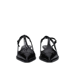 Miu Miu Black Calfskin Mid Heel Pumps