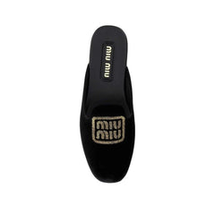 Miu Miu Black Calfskin Mules