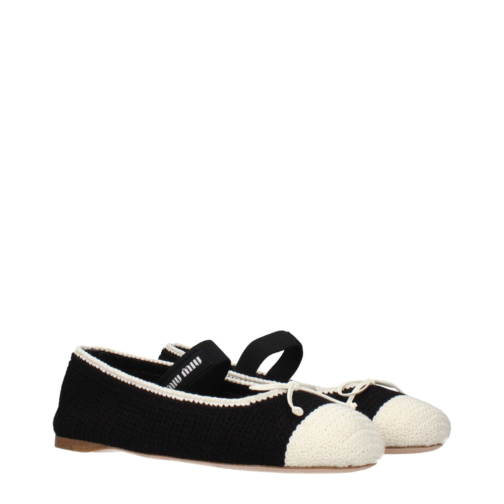 Miu Miu Black Fabric Ballet Flats - EU37.5/US7.5