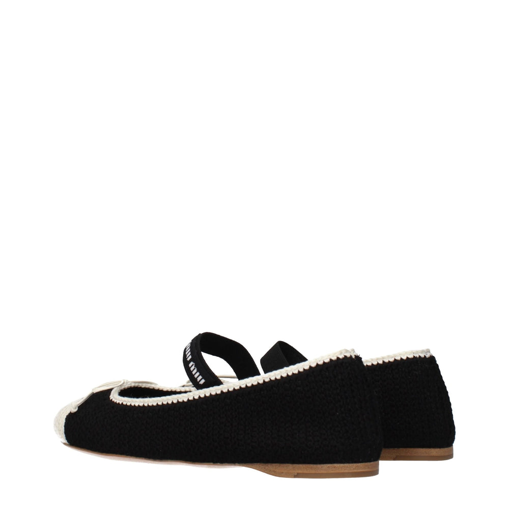 Miu Miu Black Fabric Ballet Flats - EU37.5/US7.5