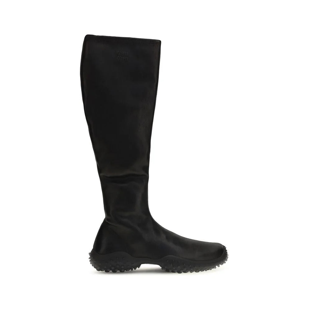 Miu Miu Black Lamb Ovis Aries Ankle Boots