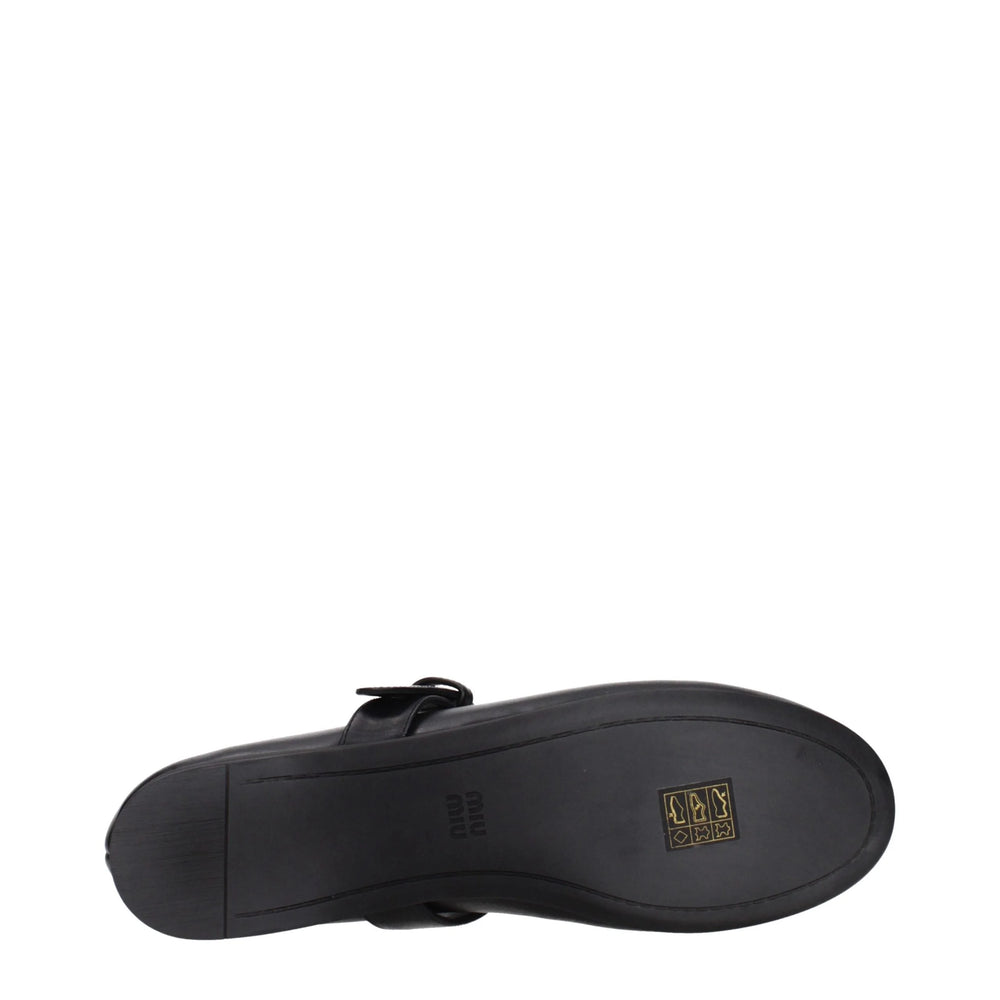 Miu Miu Black Leather Ballet Flats - EU38/US8