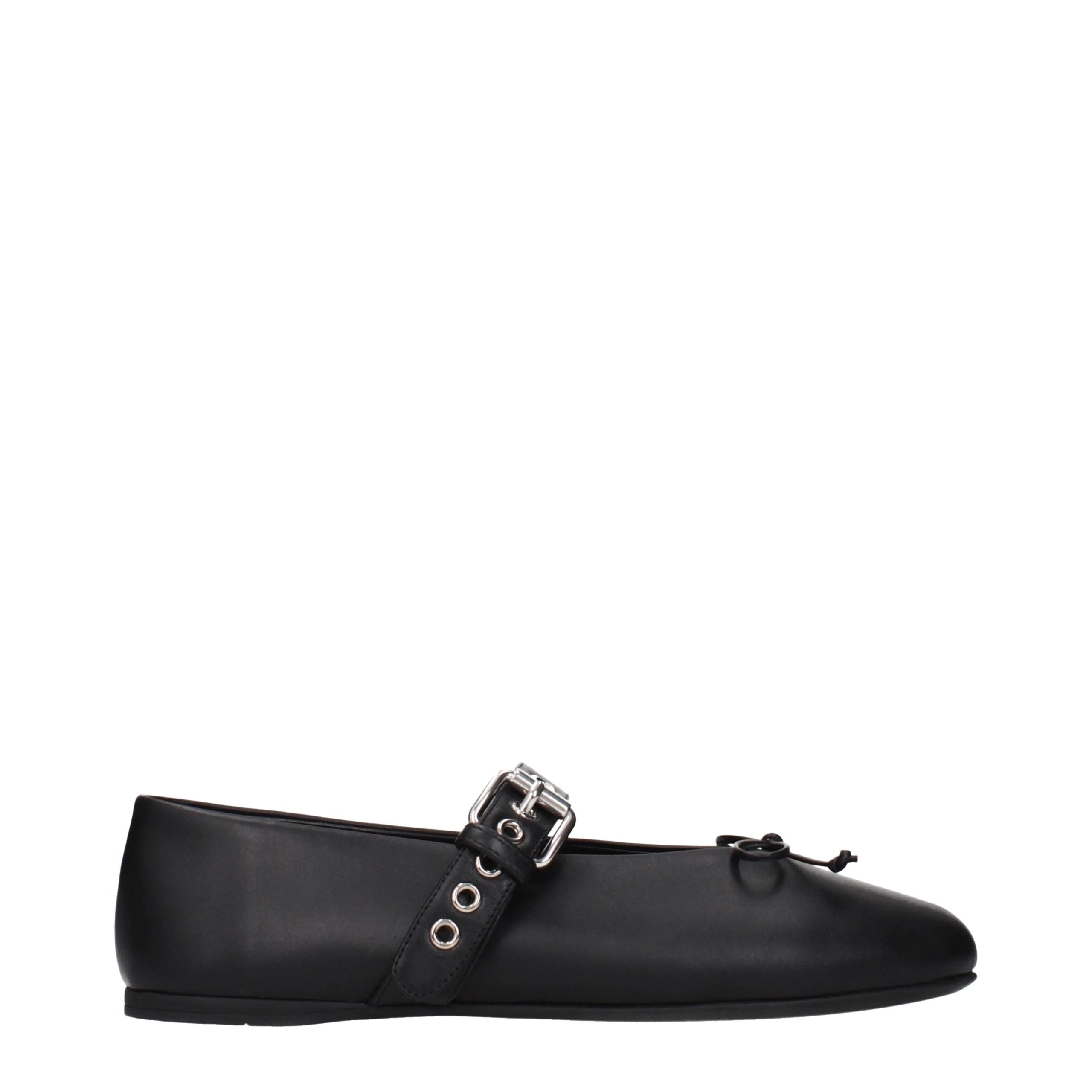 Miu Miu Black Leather Ballet Flats - EU38/US8