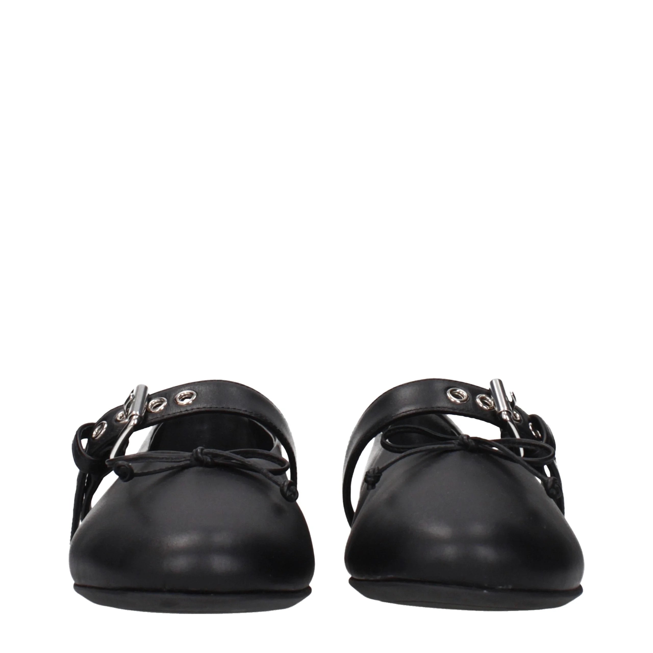 Miu Miu Black Leather Ballet Flats - EU38/US8