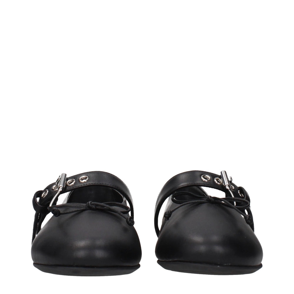 Miu Miu Black Leather Ballet Flats - EU38/US8