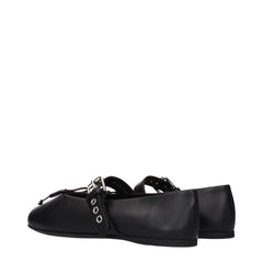 Miu Miu Black Leather Ballet Flats - EU38/US8