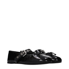 Miu Miu Black Leather Ballet Flats - EU39/US9