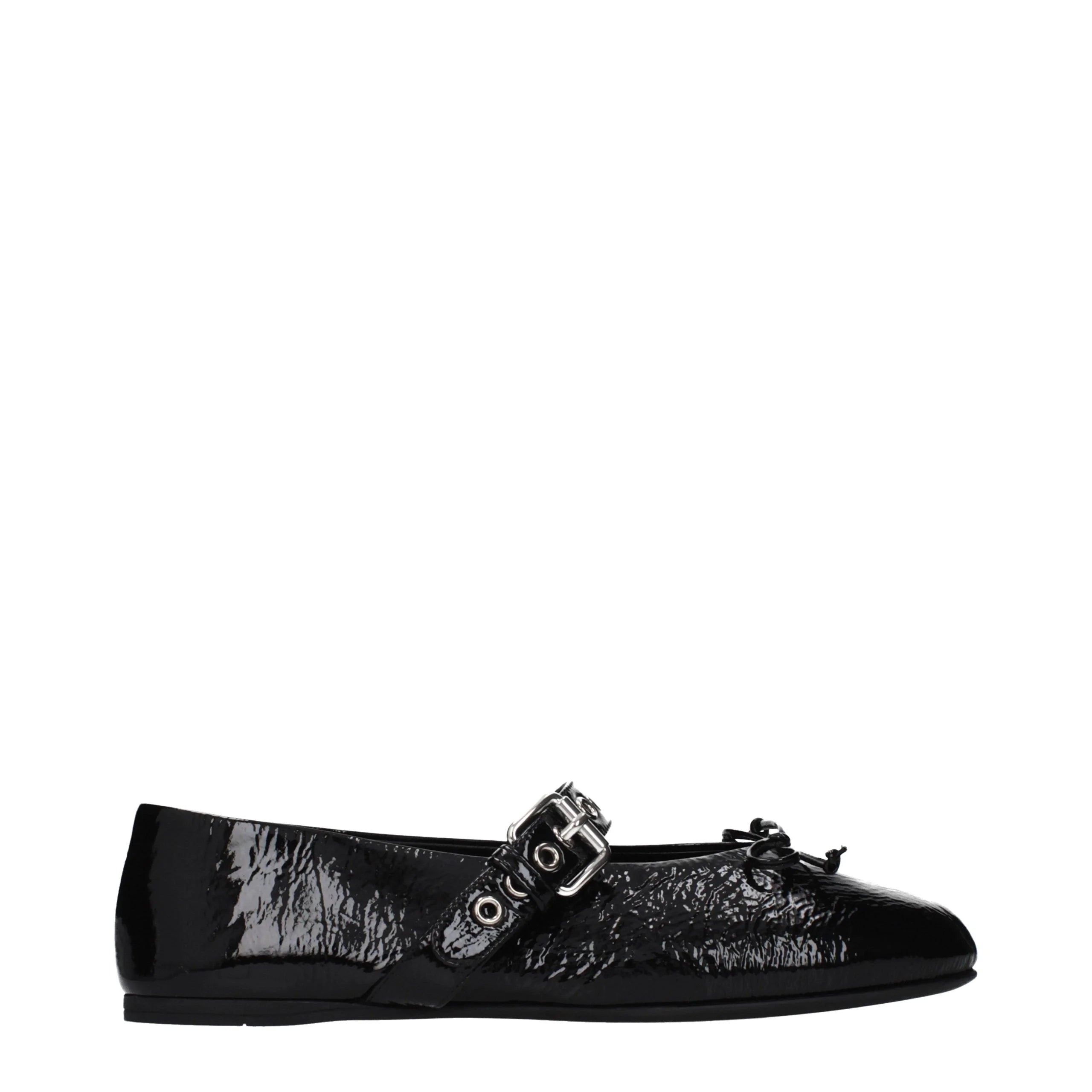 Miu Miu Black Leather Ballet Flats - EU39/US9