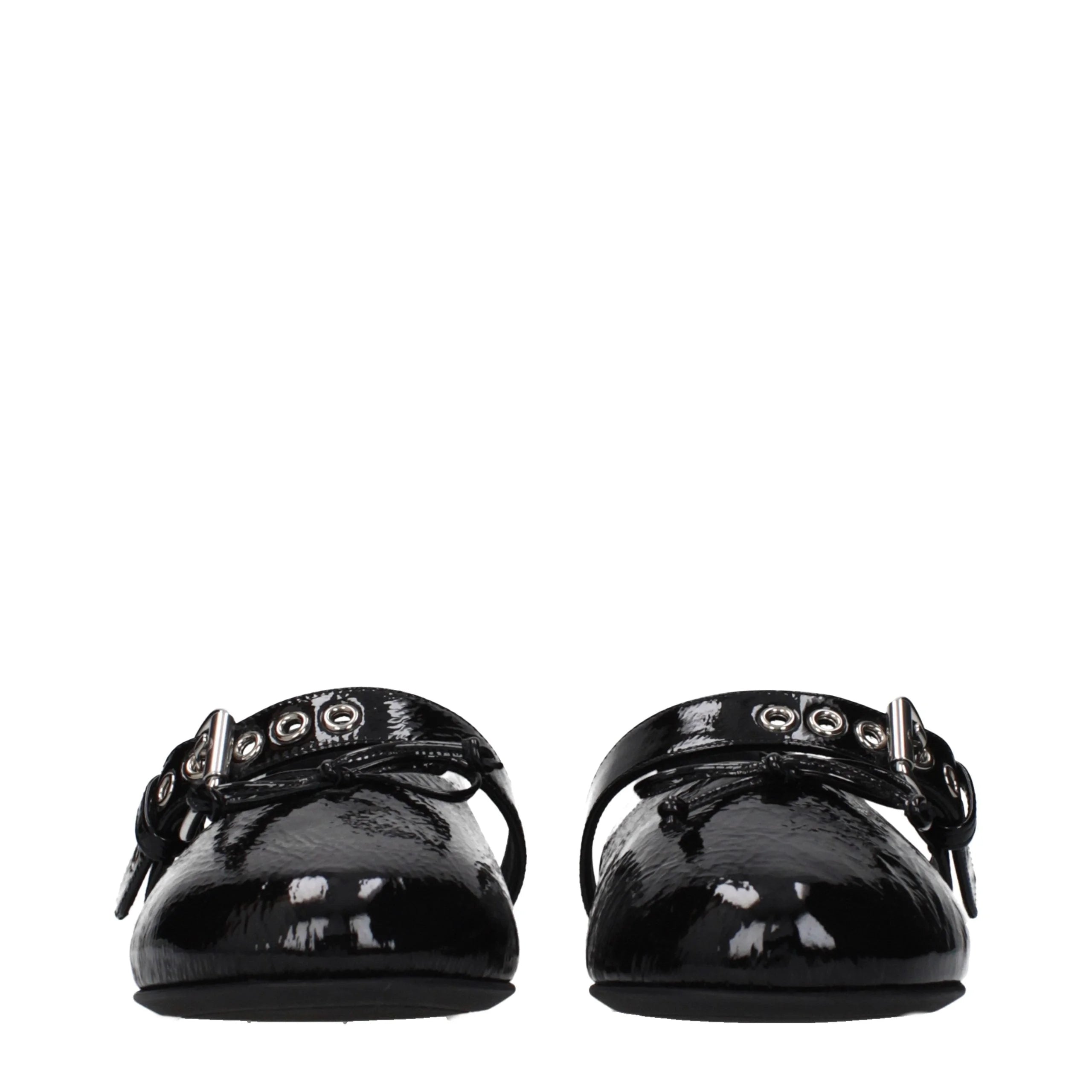 Miu Miu Black Leather Ballet Flats - EU39/US9