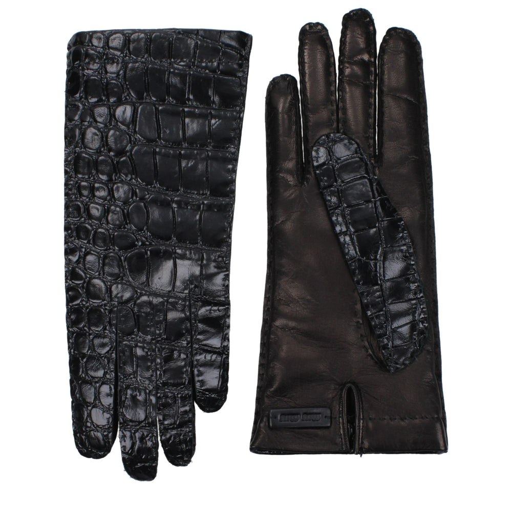 Miu Miu Black Leather Gloves - 6.5|XS