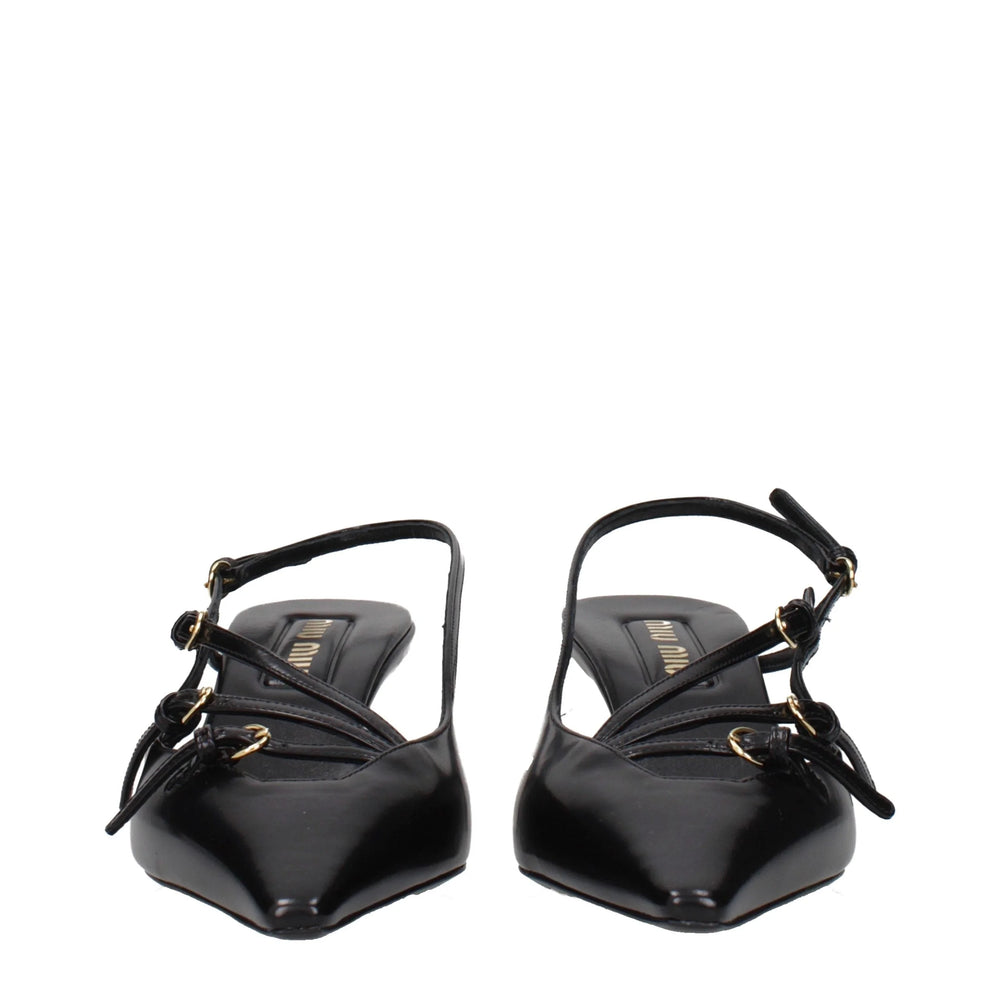 Miu Miu Black Leather High Heel Pumps - EU40/US10