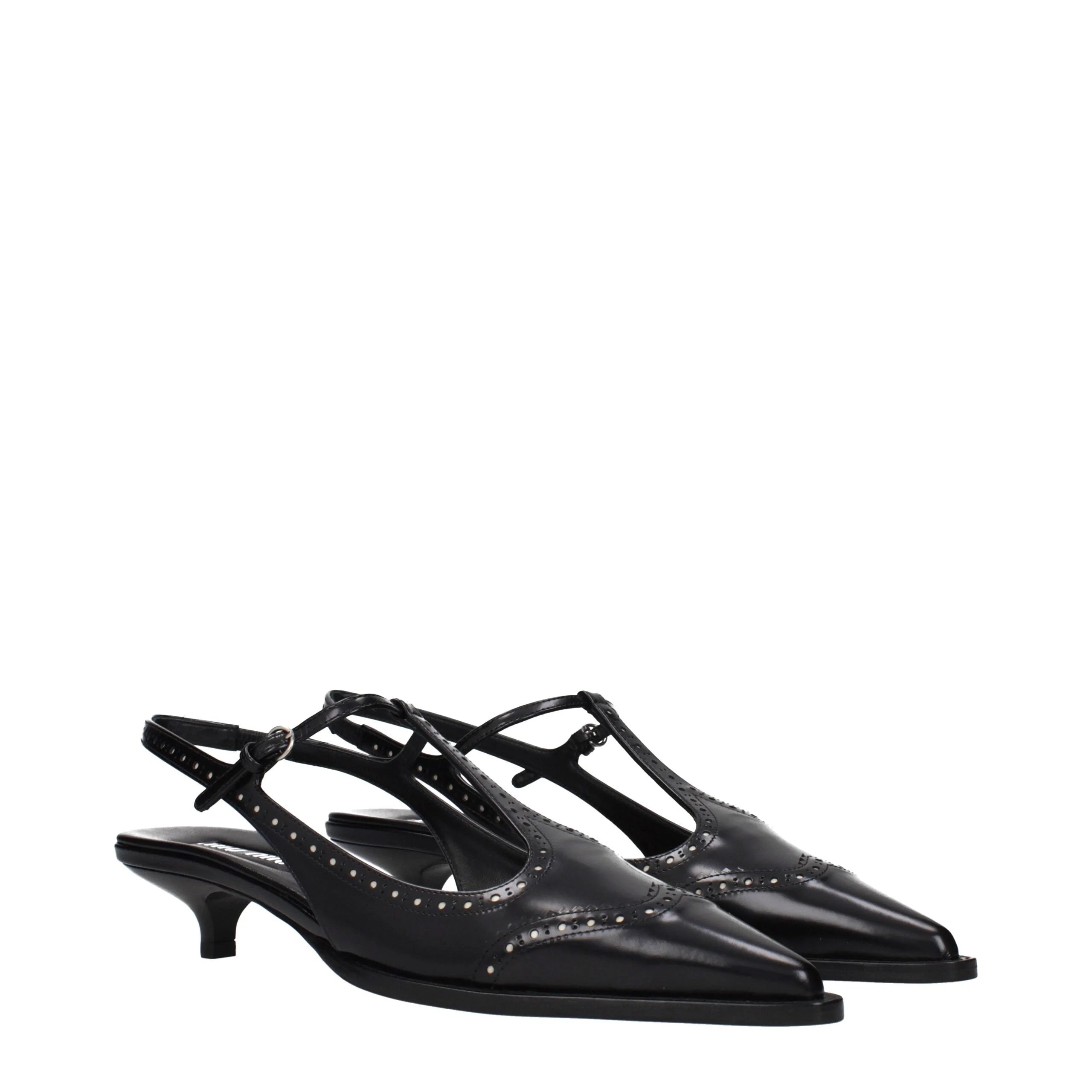 Miu Miu Black Leather Mid Heel Pumps - EU41/US11