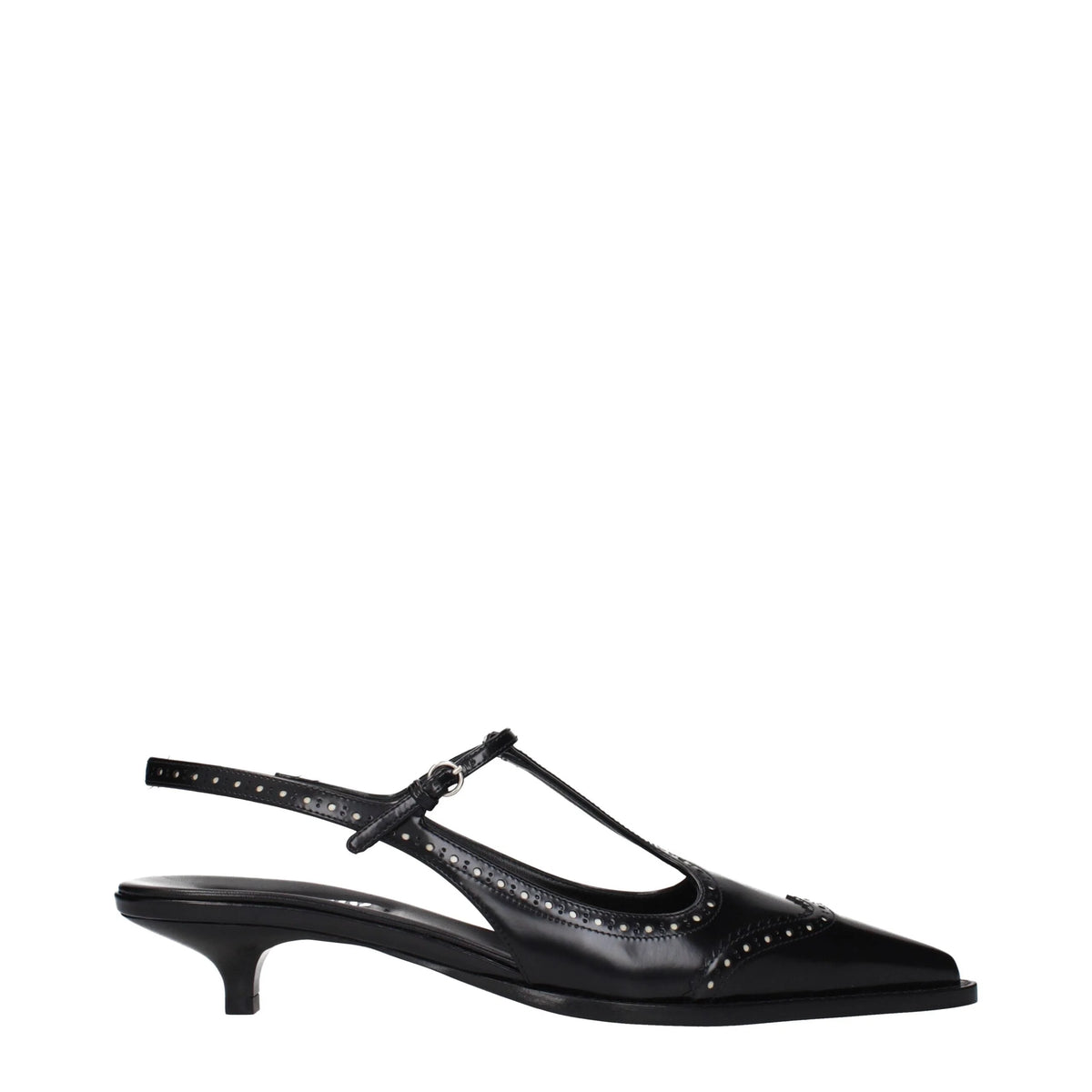 Miu Miu Black Leather Mid Heel Pumps - EU41/US11