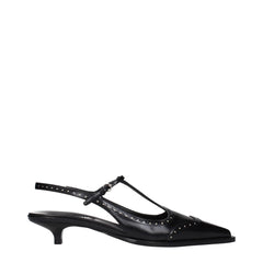 Miu Miu Black Leather Mid Heel Pumps - EU41/US11