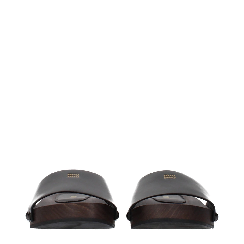 Miu Miu svarte skinnslåpper - EU37/US7
