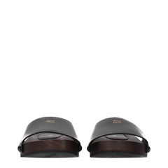 Miu Miu svarte skinnslåpper - EU37/US7