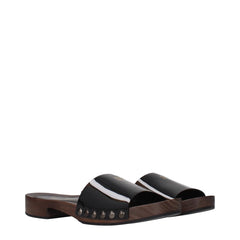 Miu Miu svarte skinnslåpper - EU37/US7