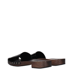 Miu Miu svarte skinnslåpper - EU37/US7