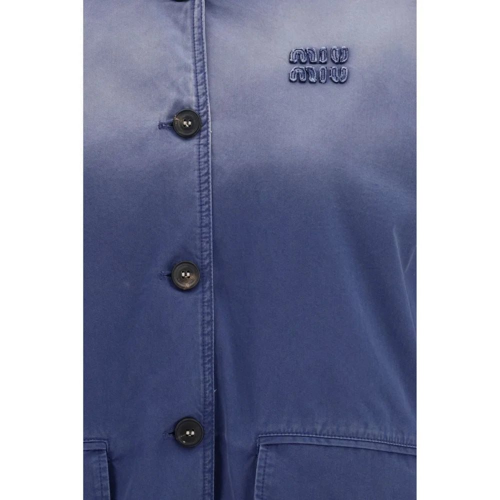 Miu Miu Blue Cotton Bomber - IT38 | S