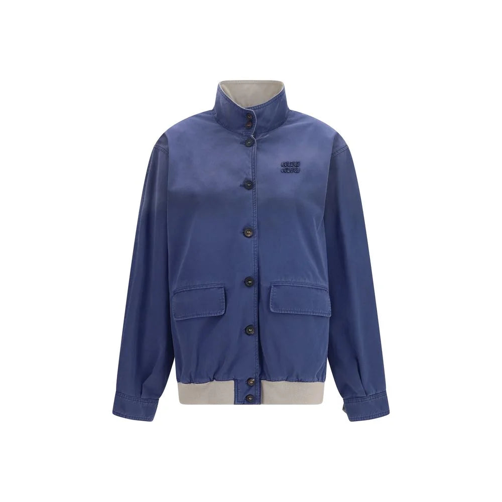Miu Miu Blue Cotton Bomber - IT38 | S